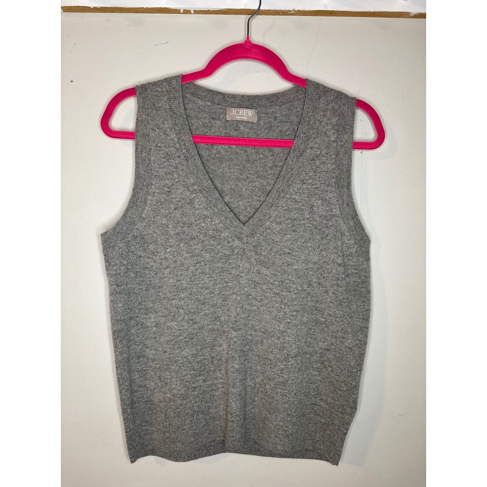 J.Crew Cashmere Sweater Vest Gray V-Neck Sleeveless Womens S